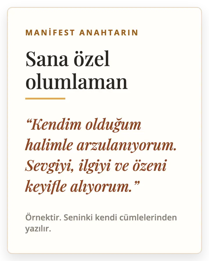 Analizden bir sayfa: Sana özel olumlaman (örnek)